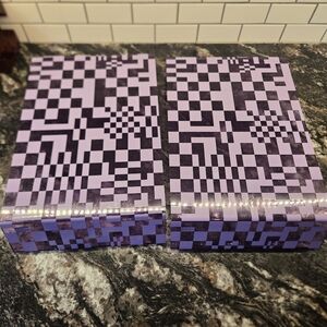 Purple Checkered Kids Trays